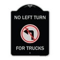 thumbnail image 1 of SignMission Designer Series Sign - No Left Turn for Trucks with Graphic | Black & Silver 18" x 24" Heavy-Gauge Aluminum Architectural Sign | Protect Your Business & Municipality | Made, 1 of 4