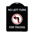 thumbnail image 1 of SignMission Designer Series Sign - No Left Turn for Trucks with Graphic | Black & White 18" x 24" Heavy-Gauge Aluminum Architectural Sign | Protect Your Business & Municipality | Made, 1 of 4