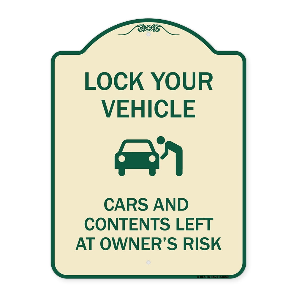 SignMission Designer Series Sign - Lock Your Vehicle - Cars and ...