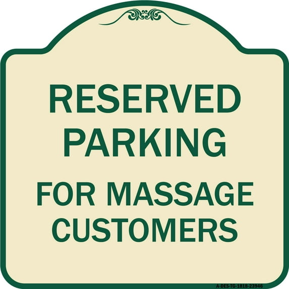 SignMission Designer Series Sign - For Massage Customers | Tan & Green 18" X 18" Heavy-Gauge Aluminum Architectural Sign | Protect Your Business & Municipality | Made in the USA