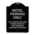 thumbnail image 1 of SignMission Designer Series Sign - Motel Parking Only All Others Towed | Black & Silver 18" x 24" Heavy-Gauge Aluminum Architectural Sign | Protect Your Business & Municipality | Made, 1 of 4