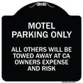 thumbnail image 1 of SignMission Designer Series Sign - Motel Parking Only All Others Towed | Black & White 18" X 18" Heavy-Gauge Aluminum Architectural Sign | Protect Your Business & Municipality | Made in, 1 of 4