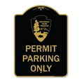 thumbnail image 1 of SignMission A-DES-BG-1824-23863 18 x 24 in. Designer Series Sign - National Park Service - Permit Parking Only, Black & Gold, 1 of 4