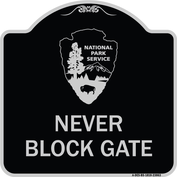 SignMission Designer Series Sign - National Park Service - Permit Parking Only | Black & Silver 18" X 18" Heavy-Gauge Aluminum Architectural Sign | Made in the USA