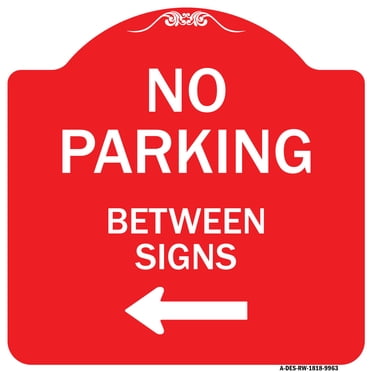Neat No Parking Sign – 2 Pack, 8 X 12 Inch Vinyl Billboard Style (White/Red)