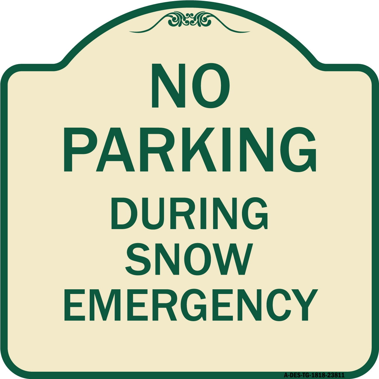 SignMission Designer Series Sign No Parking During Snow Emergency
