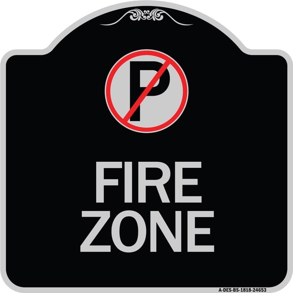 SignMission Designer Series Sign - (No Parking Symbol) | Black & Silver 18" X 18" Heavy-Gauge Aluminum Architectural Sign | Protect Your Business & Municipality | Made in the USA