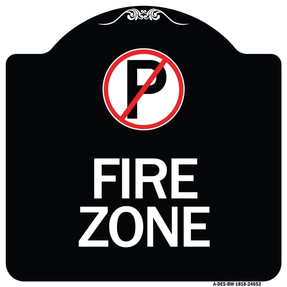 SignMission Designer Series Sign - (No Parking Symbol) | Black & White 18" X 18" Heavy-Gauge Aluminum Architectural Sign | Protect Your Business & Municipality | Made in the USA