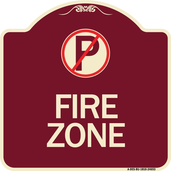 SignMission Designer Series Sign - (No Parking Symbol) | Burgundy 18" X 18" Heavy-Gauge Aluminum Architectural Sign | Protect Your Business & Municipality | Made in the USA