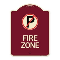 SignMission Designer Series Sign - (No Parking Symbol) | Burgundy 18" x 24" Heavy-Gauge Aluminum Architectural Sign | Protect Your Business & Municipality | Made in the USA