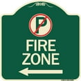 thumbnail image 1 of SignMission Designer Series Sign - (No Parking Symbol and Left Arrow) | Green & Tan 18" X 18" Heavy-Gauge Aluminum Architectural Sign | Protect Your Business & Municipality | Made in, 1 of 4