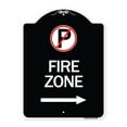 thumbnail image 1 of SignMission Designer Series Sign - (No Parking Symbol and Right Arrow) | Black & White 18" x 24" Heavy-Gauge Aluminum Architectural Sign | Protect Your Business & Municipality | Made in, 1 of 4