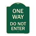 thumbnail image 1 of SignMission Designer Series Sign - One Way Do Not Enter | Green & Tan 18" x 24" Heavy-Gauge Aluminum Architectural Sign | Protect Your Business & Municipality | Made in the USA, 1 of 4