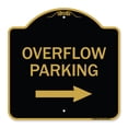 thumbnail image 1 of SignMission Designer Series Sign - Overflow Parking with Right Arrow | Black & Gold 18" X 18" Heavy-Gauge Aluminum Architectural Sign | Protect Your Business & Municipality | Made in, 1 of 4