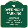 thumbnail image 1 of SignMission Designer Series Sign - No Overnight Parking | Green & Tan 18" X 18" Heavy-Gauge Aluminum Architectural Sign | Protect Your Business & Municipality | Made in the USA, 1 of 4