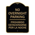thumbnail image 1 of SignMission A-DES-BG-1824-23830 18 x 24 in. Designer Series Sign - No Overnight Parking - Prohibido Estacionarse Por La Noche, Black & Gold, 1 of 4