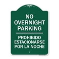 thumbnail image 1 of SignMission Designer Series Sign - No Overnight Parking - Prohibido Estacionarse Por La Noche | Green & White 18" X 24" Heavy-Gauge Aluminum Architectural Sign | Made in the USA, 1 of 4
