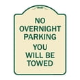 thumbnail image 1 of SignMission Designer Series Sign - No Overnight Parking You Will Be Towed | Tan & Green 18" x 24" Heavy-Gauge Aluminum Architectural Sign | Protect Your Business & Municipality | Made, 1 of 4
