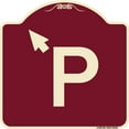 thumbnail image 1 of SignMission Designer Series Sign - P Symbol (With Up Arrow Pointing Left) | Burgundy 18" X 18" Heavy-Gauge Aluminum Architectural Sign | Protect Your Business & Municipality | Made in, 1 of 4