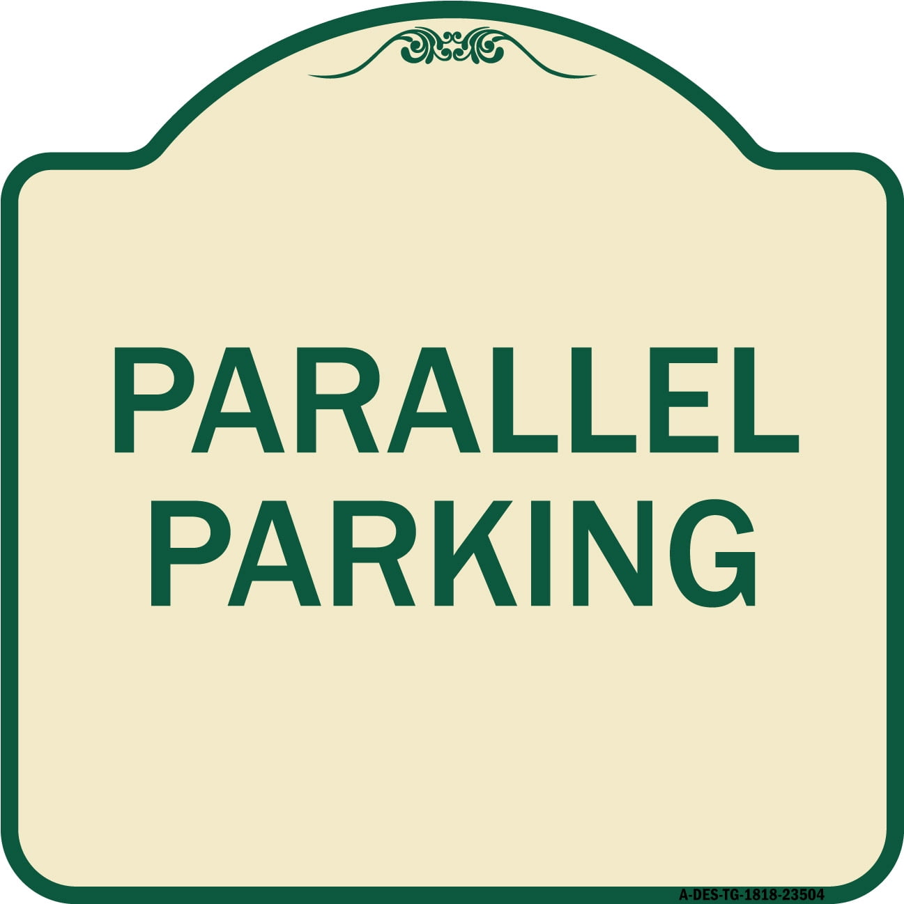 SignMission Designer Series Sign - Parallel Parking | Tan & Green 18