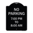 thumbnail image 1 of SignMission Designer Series Sign - No Parking 7-00 Pm to 8-00 Am | Black & Silver 18" x 24" Heavy-Gauge Aluminum Architectural Sign | Protect Your Business & Municipality | Made in the, 1 of 4