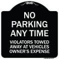 thumbnail image 1 of SignMission Designer Series Sign - No Parking Anytime Violators Towed Away | Black & White 18" X 18" Heavy-Gauge Aluminum Architectural Sign | Protect Your Business & Municipality |, 1 of 4