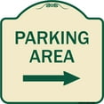 thumbnail image 1 of SignMission Designer Series Sign - Parking Area with Right Arrow | Tan & Green 18" X 18" Heavy-Gauge Aluminum Architectural Sign | Protect Your Business & Municipality | Made in the USA, 1 of 4