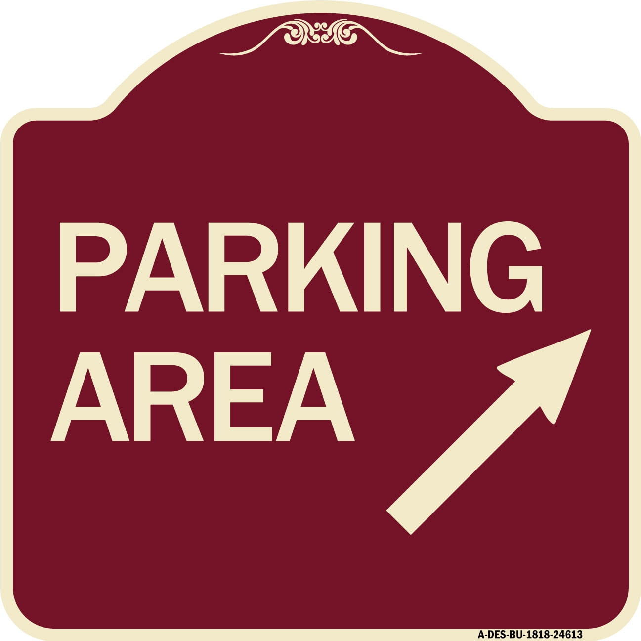 SignMission Designer Series Sign - Parking Area (Up Right Arrow Symbol ...