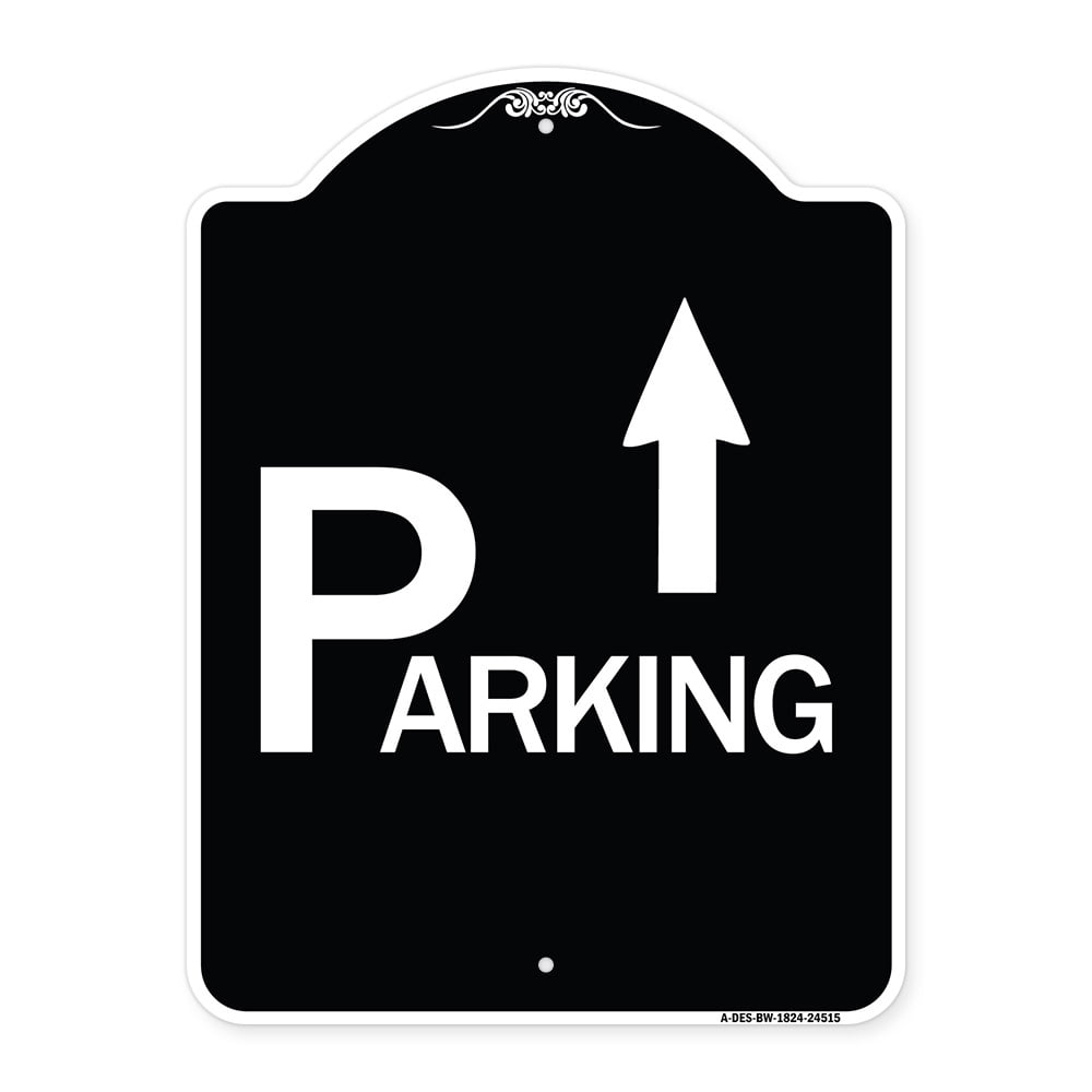 SignMission Designer Series Sign - Parking with Arrow Pointing Up ...