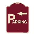 thumbnail image 1 of SignMission Designer Series Sign - Parking with Arrow Pointing Left | Burgundy 18" x 24" Heavy-Gauge Aluminum Architectural Sign | Protect Your Business & Municipality | Made in the USA, 1 of 4