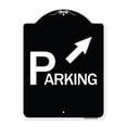 thumbnail image 1 of SignMission Designer Series Sign - Parking with Arrow Pointing to Top Right | Black & White 18" x 24" Heavy-Gauge Aluminum Architectural Sign | Protect Your Business & Municipality |, 1 of 4