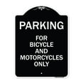 thumbnail image 1 of SignMission Designer Series Sign - Parking for Bicycles and Motorcycles Only | Black & White 18" x 24" Heavy-Gauge Aluminum Architectural Sign | Protect Your Business & Municipality |, 1 of 4