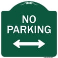 thumbnail image 1 of SignMission Designer Series Sign - No Parking With Bidirectional Arrow | Green & White 18" X 18" Heavy-Gauge Aluminum Architectural Sign | Protect Your Business & Municipality | Made in, 1 of 4