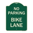 thumbnail image 1 of SignMission Designer Series Sign - No Parking Bike Lane | Green & Tan 18" x 24" Heavy-Gauge Aluminum Architectural Sign | Protect Your Business & Municipality | Made in the USA, 1 of 4