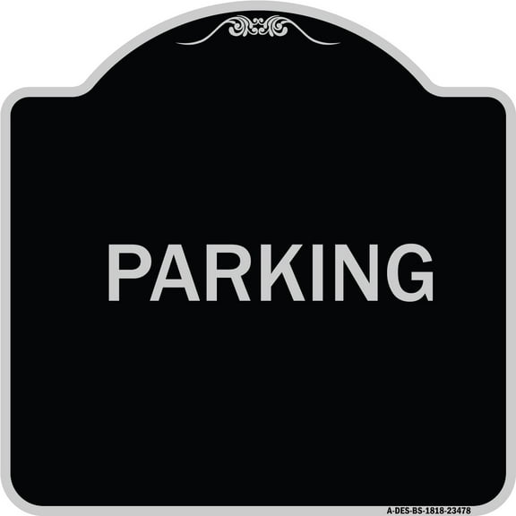 SignMission Designer Series Sign - Parking | Black & Silver 18" X 18" Heavy-Gauge Aluminum Architectural Sign | Protect Your Business & Municipality | Made in the USA