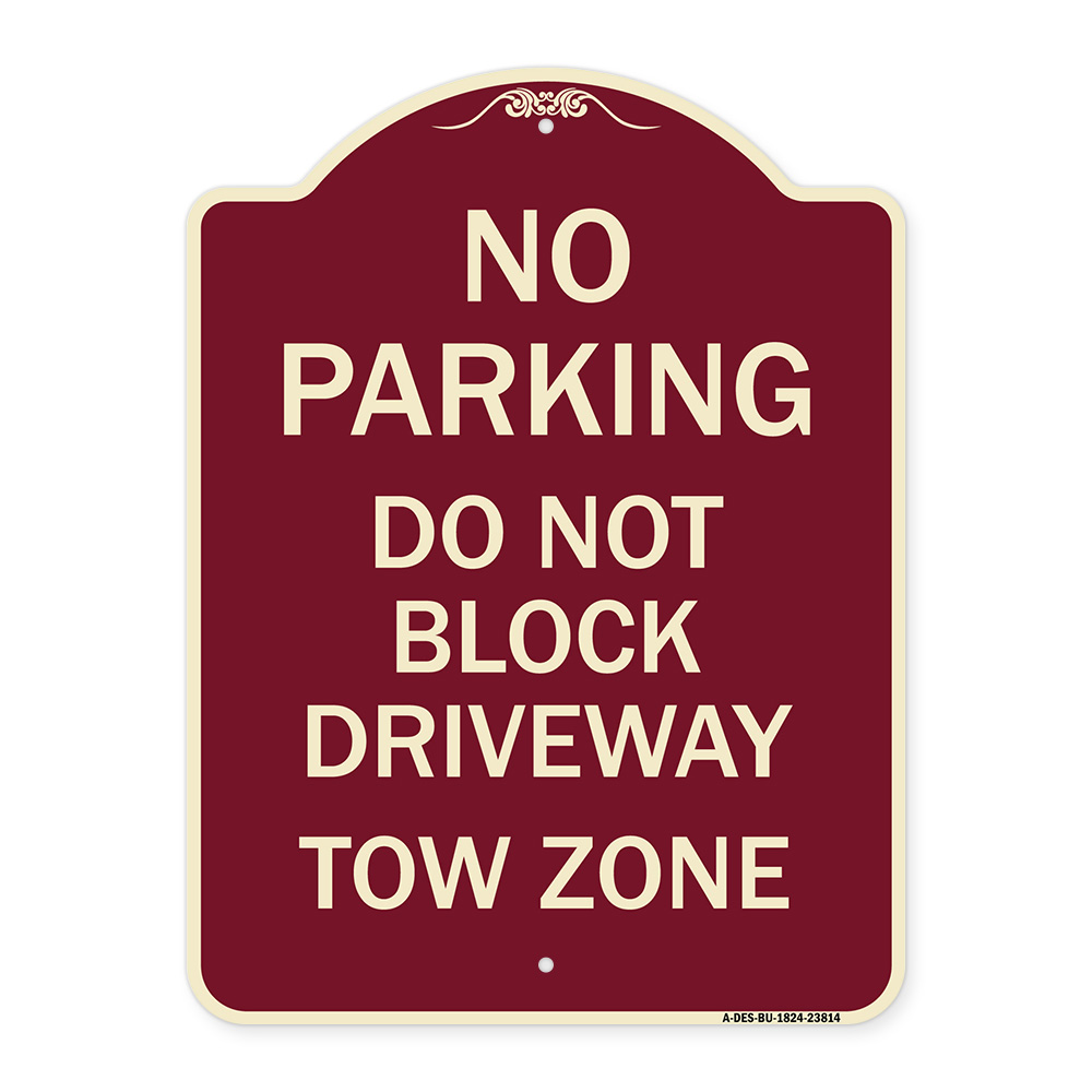2705 Sign SignMission Designer Series Sign - No Parking - Do Not Block Driveway ...