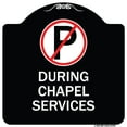 thumbnail image 1 of SignMission Designer Series Sign - No Parking During Chapel Services | Black & White 18" X 18" Heavy-Gauge Aluminum Architectural Sign | Protect Your Business & Municipality | Made in, 1 of 4