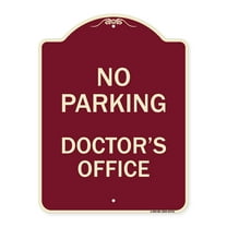SignMission Designer Series Sign - No Parking Doctor's Office | Burgundy 18" x 24" Heavy-Gauge Aluminum Architectural Sign | Protect Your Business & Municipality | Made in the USA