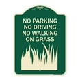 thumbnail image 1 of SignMission Designer Series Sign - No Parking Driving or Walking on Grass | Green & Tan 18" x 24" Heavy-Gauge Aluminum Architectural Sign | Protect Your Business & Municipality | Made, 1 of 4