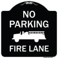 thumbnail image 1 of SignMission Designer Series Sign - No Parking Fire Lane (Fire Truck Symbol) | Black & White 18" X 18" Heavy-Gauge Aluminum Architectural Sign | Protect Your Business & Municipality |, 1 of 4