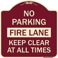 thumbnail image 1 of SignMission Designer Series Sign - No Parking Fire Lane Keep Clear at All Times | Burgundy 18" X 18" Heavy-Gauge Aluminum Architectural Sign | Protect Your Business & Municipality |, 1 of 4