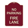 thumbnail image 1 of SignMission Designer Series Sign - No Parking Fire Lane with Striped Border | Burgundy 18" x 24" Heavy-Gauge Aluminum Architectural Sign | Protect Your Business & Municipality | Made in, 1 of 4