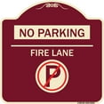 thumbnail image 1 of SignMission Designer Series Sign - No Parking - Fire Lane (With No Parking Symbol) | Burgundy 18" X 18" Heavy-Gauge Aluminum Architectural Sign | Made in the USA, 1 of 4
