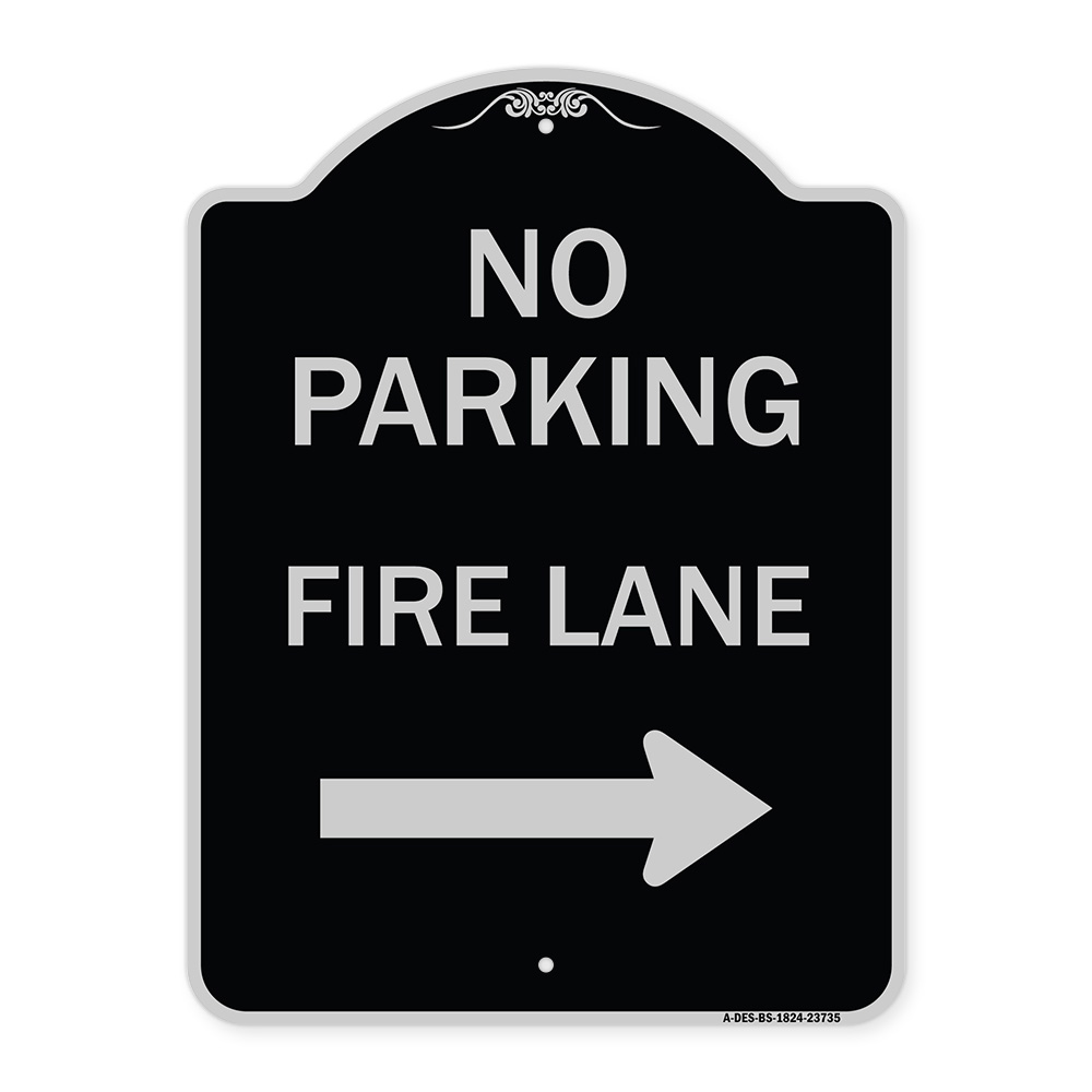 SignMission Designer Series Sign - No Parking Fire Lane (With Right ...