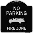 thumbnail image 1 of SignMission Designer Series Sign - No Parking, Fire Zone With Fire Truck Graphic | Black & Silver 18" X 18" Heavy-Gauge Aluminum Architectural Sign | Made in the USA, 1 of 4