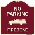 thumbnail image 1 of SignMission Designer Series Sign - No Parking, Fire Zone With Fire Truck Graphic | Burgundy 18" X 18" Heavy-Gauge Aluminum Architectural Sign | Protect Your Business & Municipality |, 1 of 4