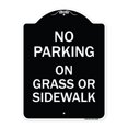 thumbnail image 1 of SignMission Designer Series Sign - No Parking - on Grass or Sidewalk | Black & White 18" x 24" Heavy-Gauge Aluminum Architectural Sign | Protect Your Business & Municipality | Made in, 1 of 4