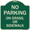 thumbnail image 1 of SignMission Designer Series Sign - No Parking on Grass or Sidewalk Parking Sign | Green & Tan 18" X 18" Heavy-Gauge Aluminum Architectural Sign | Made in the USA, 1 of 4