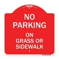 thumbnail image 1 of SignMission Designer Series Sign - No Parking - on Grass or Sidewalk | Red & White 18" X 18" Heavy-Gauge Aluminum Architectural Sign | Protect Your Business & Municipality | Made in the, 1 of 4