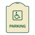 thumbnail image 1 of SignMission Designer Series Sign - Parking (Handicapped Symbol) | Tan & Green 18" x 24" Heavy-Gauge Aluminum Architectural Sign | Protect Your Business & Municipality | Made in the USA, 1 of 4